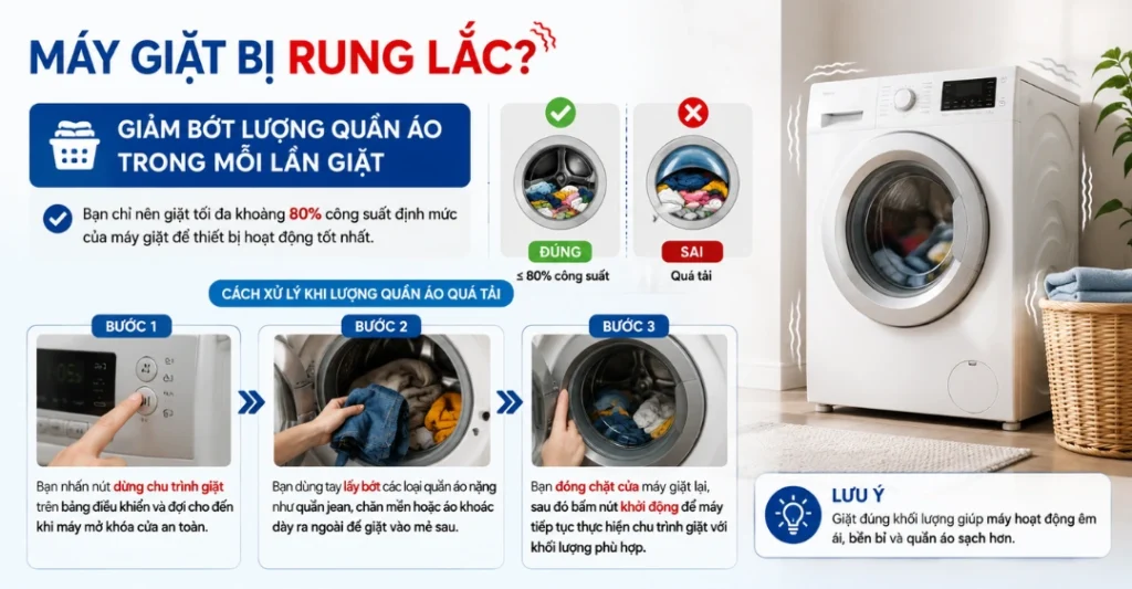 Giảm bớt lượng quần áo trong mỗi lần giặt