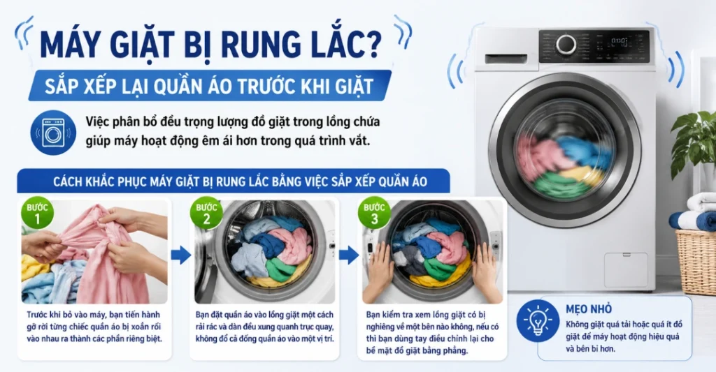 Sắp xếp lại lượng quần áo trước khi giặt