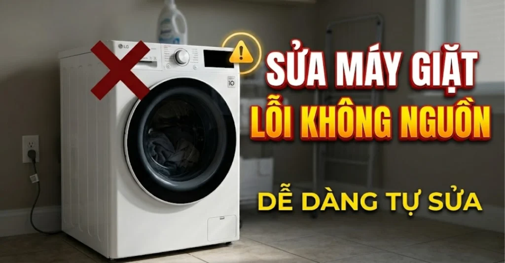 máy giặt không lên nguồn