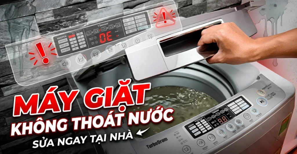 máy giặt không thoát được nước