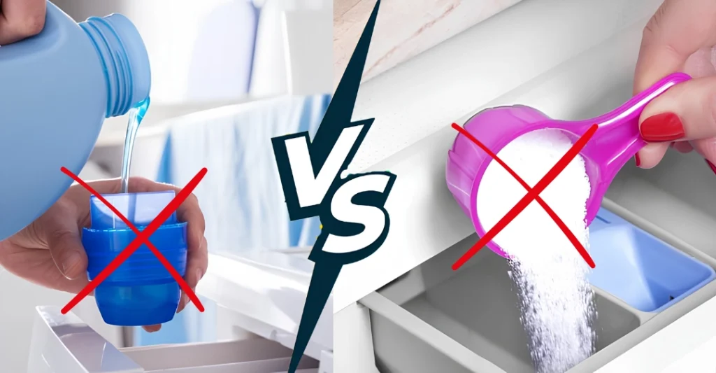 Dùng sai loại bột giặt hoặc nước giặt