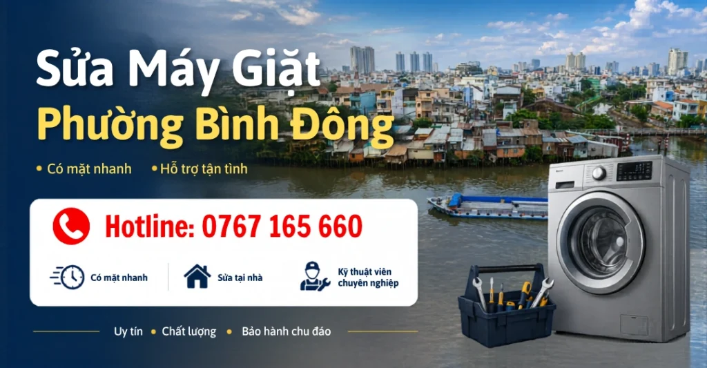 Dịch vụ sửa máy giặt Phường Bình Đông chuyên nghiệp tận nhà của Trung tâm Sửa Máy Giặt Limosa