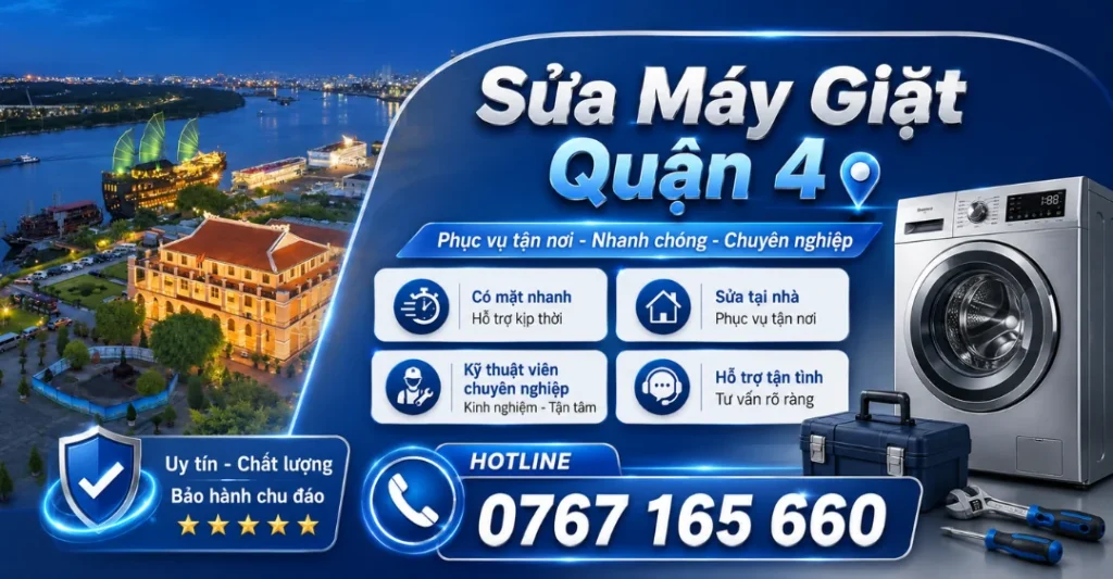 Sửa máy giặt quận 4 tại Trung tâm Sửa Máy Giặt Limosa