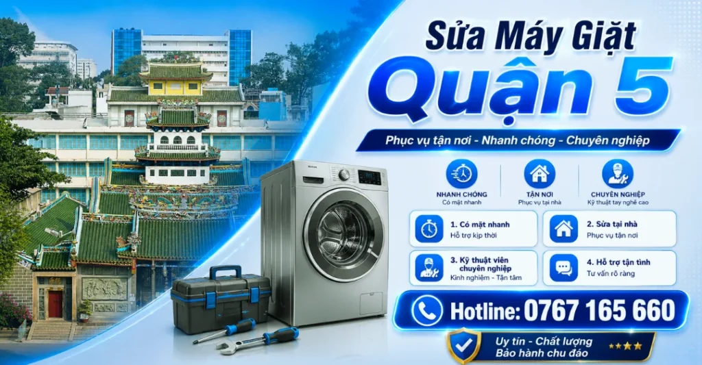 Sửa máy giặt quận 5 tại Trung tâm Sửa Máy Giặt Limosa?