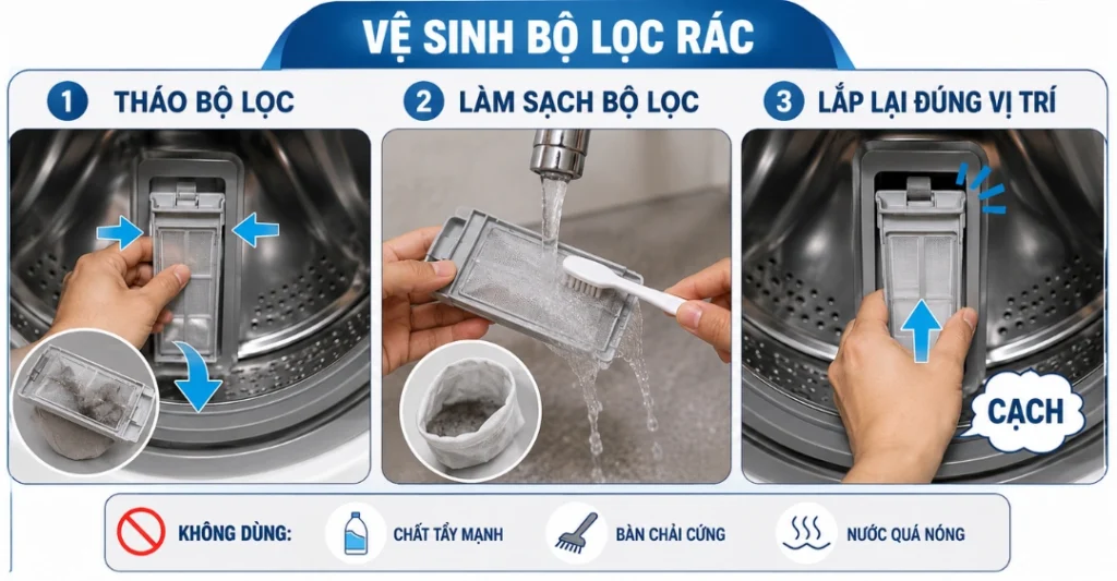Vệ sinh bộ lọc rác