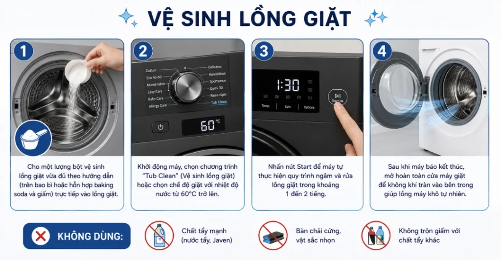 Vệ sinh lồng giặt
