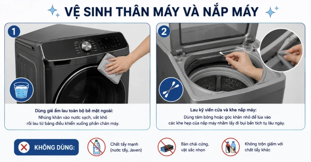 Vệ sinh khay đựng bột giặt