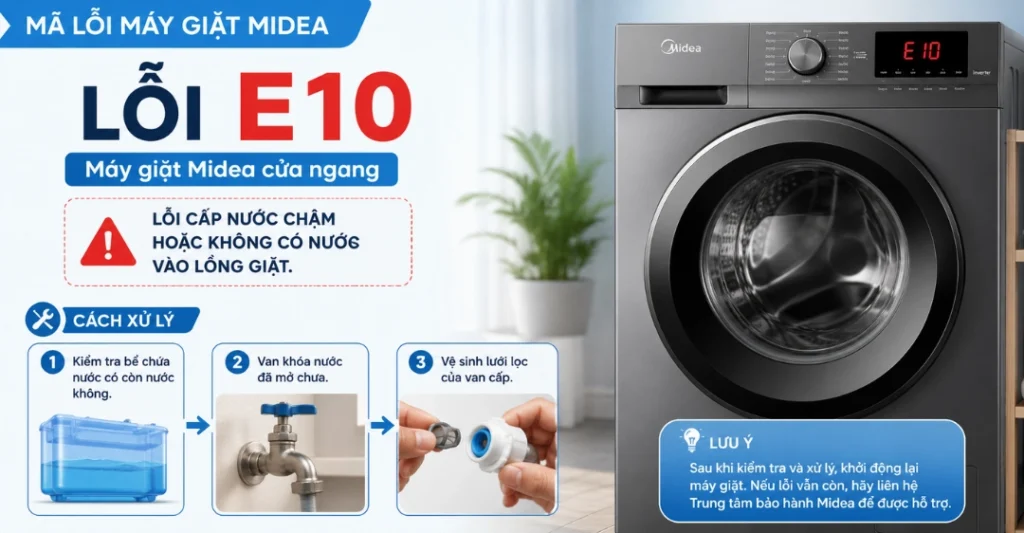 Lỗi E10 trên máy giặt Midea
