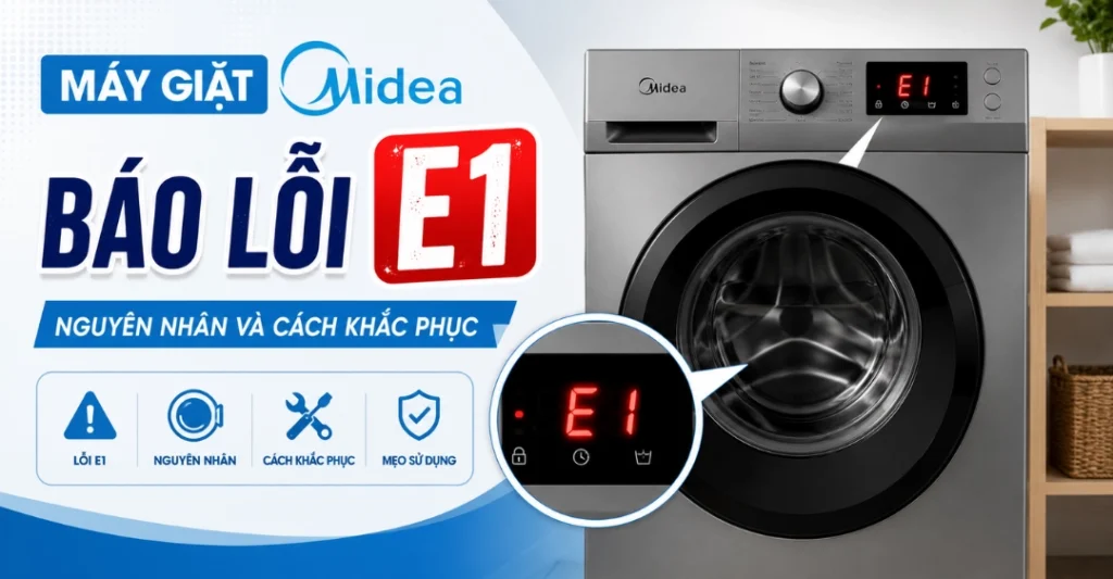 máy giặt Midea báo lỗi E1