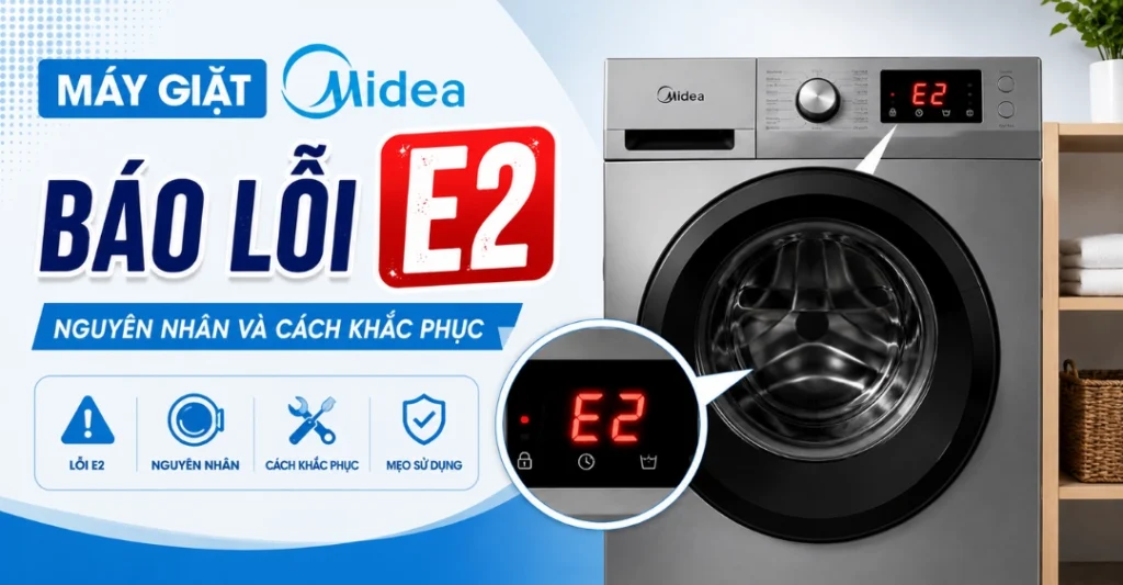 máy giặt Midea báo lỗi E2