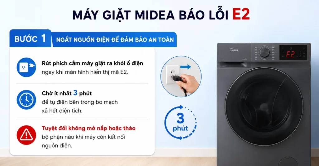 Ngắt nguồn điện để đảm bảo an toàn