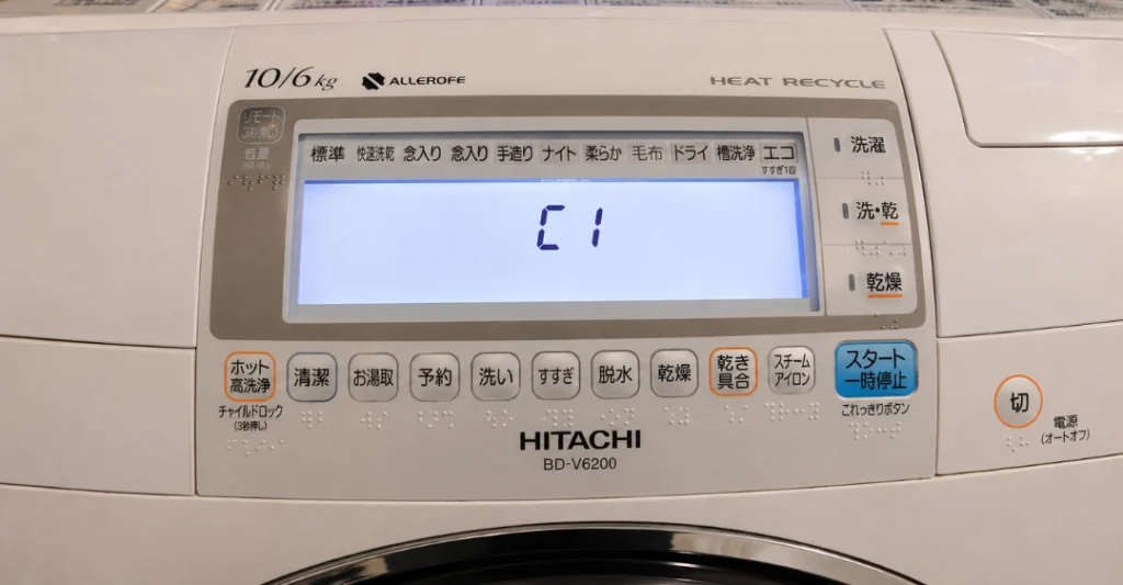 Lỗi C1 máy giặt Hitachi là gì