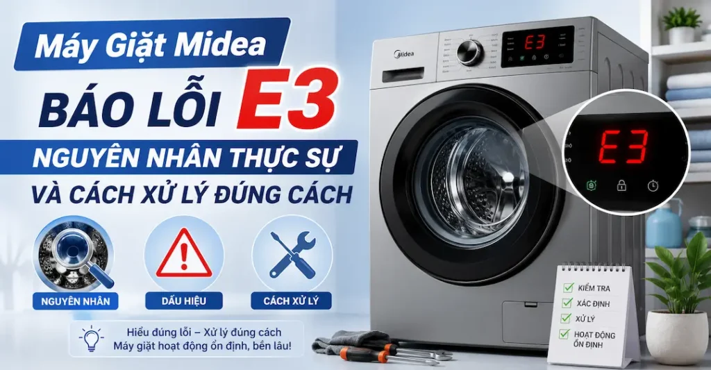 Máy giặt Midea báo lỗi E3