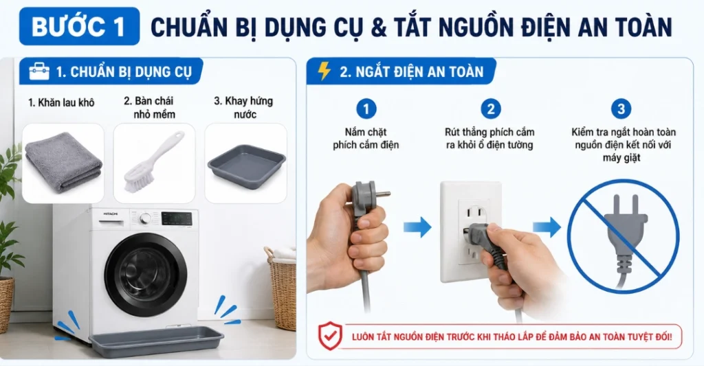 sửa lỗi C17 máy giặt Hitachi